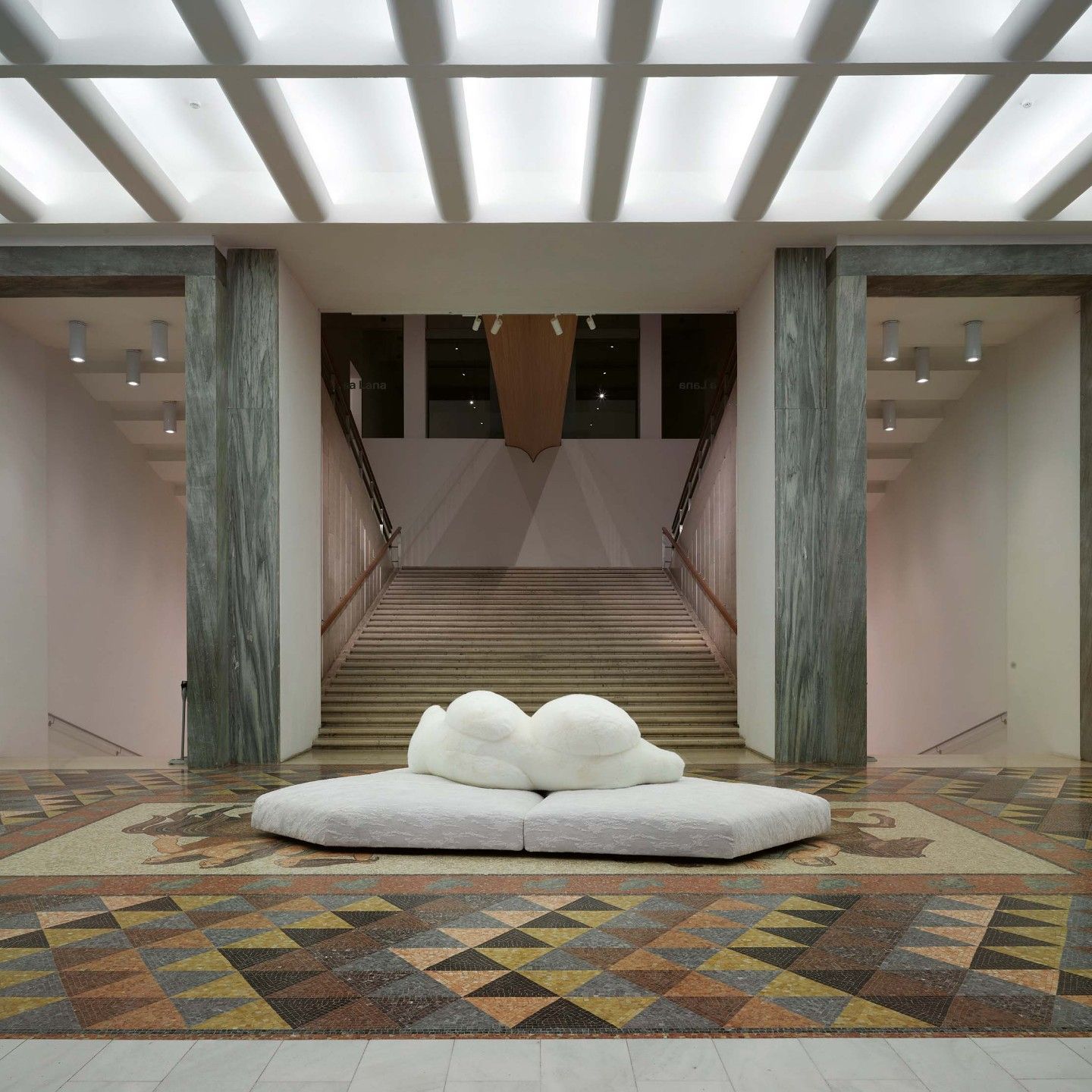  Pack. At the centre of the Milan Triennale atrium the Banchisa sofa invites visitors to take a moment&rsquo;s rest in front of the monumental staircase. 